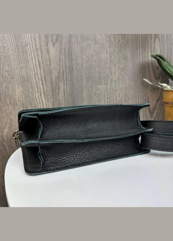 Кожаная женская минисумочка клатч рептилия черная. Маленькая сумка на плече натуральная кожа No Brand (334730979)