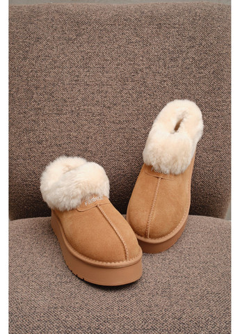 Короткі зимові замшеві уггі рудого кольору з бежевою опушкою, тепле та стильне взуття для щоденного носіння Hengji (363984993)