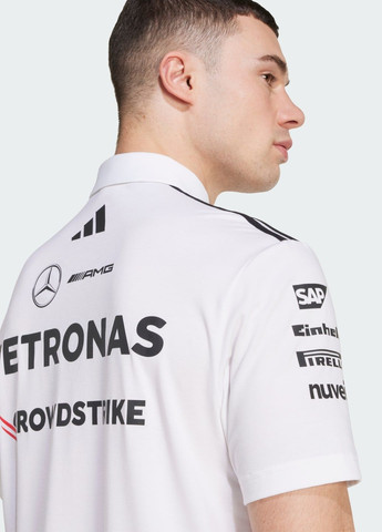 Біла футболка-поло mercedes - amg petronas formula one team adidas