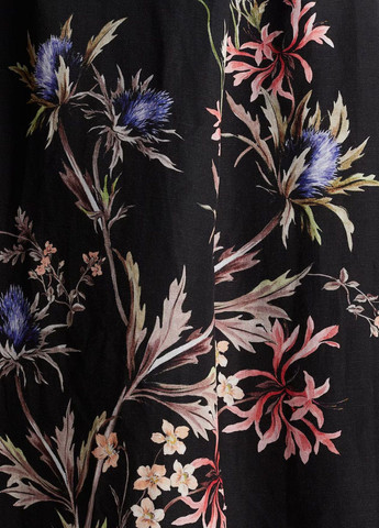 Чорна святковий сукня H&M з квітковим принтом