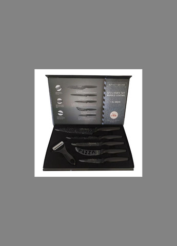 Набор ножей RLMB5N (5 ножей, овощечистка, нержавеющая сталь, качественный швейцарский, черный) Royalty Line (311196815)