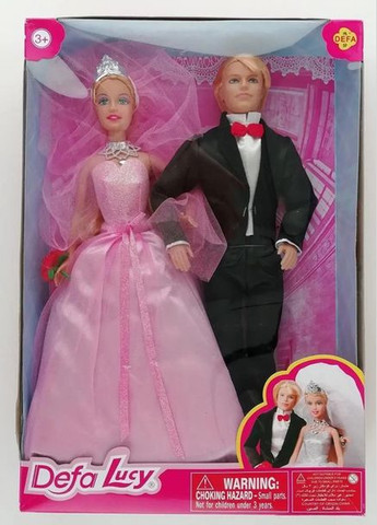Набір шарнірних ляльок 8305 Жіночий і Невеста з аксесуарами для дітей віком 3 років, Рожевий Defa Lucy (325881471)