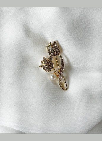 Брошь шпилька в виде милых тюльпанов декор жемчужина камней Xuping Jewelry (330618912)