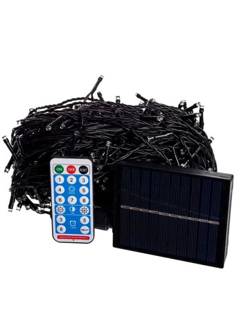Новорічна гірлянда вулична 50 м 500 LED із сонячною батареєю чорний провід для дому та саду святкове освітлення Garlando (370432316)