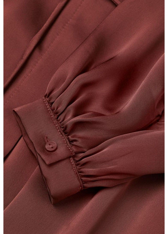 Коричнева ділова жіноча сукня з поясом на зав'язі н&м (56670) s коричнева H&M