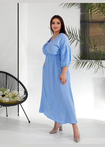 Голубое повседневный, праздничный, вечернее платье Україна однотонное