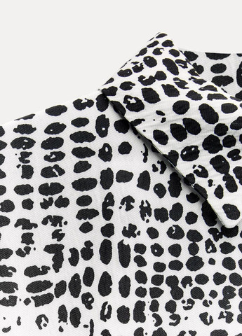 Чорно-білий повсякденний сукня Zara з абстрактним візерунком
