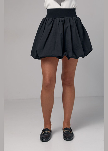 Черная повседневная, вечерний однотонная пышная юбка мини с широким поясом Liton