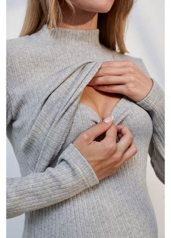 Теплый гольф для беременных и кормящих серый трикотажный из ангоры Юла мама (353677699)