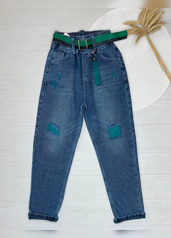 Синие демисезонные джинсы с потертостями мальчик Модняшки
