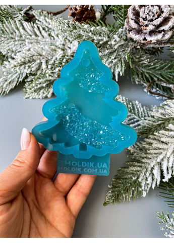 Молд Ялинка кристалічна форма для новорічних іграшок на ялинку силіконова форма для епоксидної смоли No Brand (370566859)
