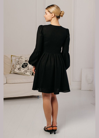 Черное женское платье из льна margarita Lana Bryk однотонное