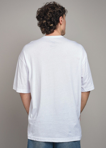 Біла чоловіча футболка оверсайз з написом 103351 Power