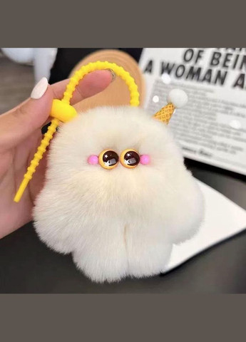 Плюшевий брелок-іграшка в машину, на ключі білий (NR0257_1) No Brand (325700032)