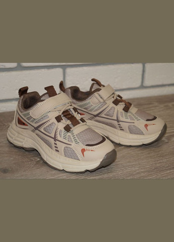 Бежеві осінні кросівки спортивні дитячі бежеві Jong Golf