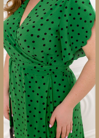 Зелена повсякденний сукня в горошок на запах No Brand в горошок