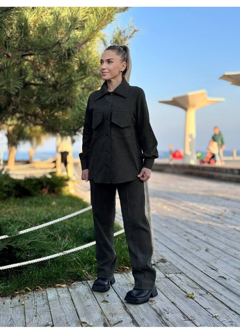 Жіночий костюм (сорочка + штани) з мікровельвету х/б | ЗАМІР В ОПИСІ Vione (370986098)