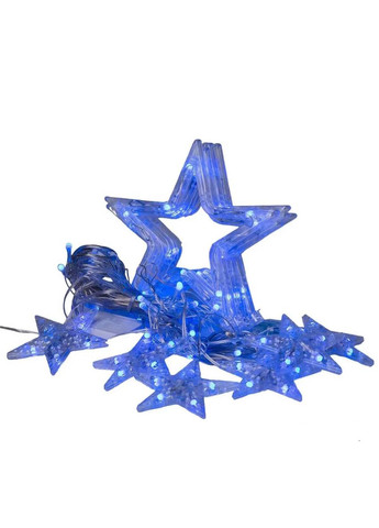 Гірлянда-штора Зірки розмір 3*0,7 м 12 фігур, синій GarlandoPro (328441711)