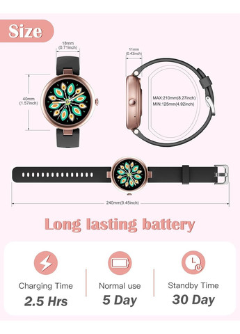 Женские смарт-часы SHANG WING Lynn, 1,1-дюймовые маленькие сенсорные фитнес-часы, маленькие, стильные фитнес-часы с кр Smart Watch (365591590)