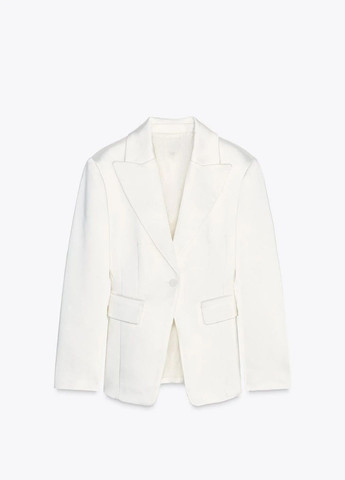 Молочный женский жакет Zara однотонный - всесезон