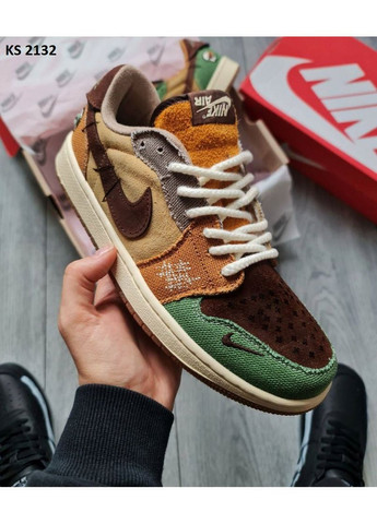 КРОССОВКИ ЖЕНСКИЕ NIKE ZION WILLIAMSON X AIR JORDAN 1 RETRO LOW OG VOODOO НАЙК No Brand комбинированные демисезоны (369389692)