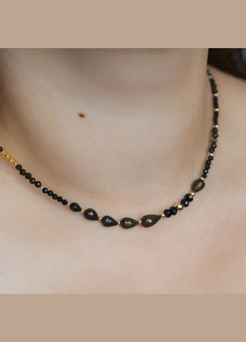 Чокер натуральний чорний Опал, жовтий Сапфір, Шпінель, золотий Обсидіан фур-ра гіп-ний сплав колір золото No Brand сапфір, обсидіан, опал, шпінель латунь золото (302752383)