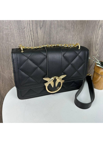 Женская мини сумочка клатч с птичками экокожа черная ProDobro (363221964)