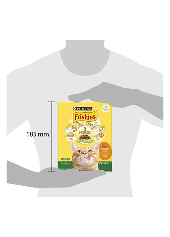 Сухой корм FRISKIES Indoor для взрослых кошек, постоянно находящихся в помещении, с курицей и индейкой, с овощами, 270 г Purina Friskies (330007592)