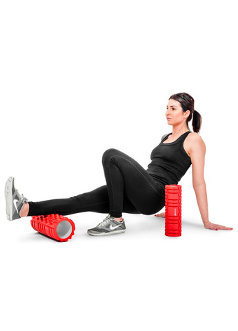 Роллер массажер (валик, ролик) для кроссфита и йоги HS-001YG красный Hop-Sport (361952108)