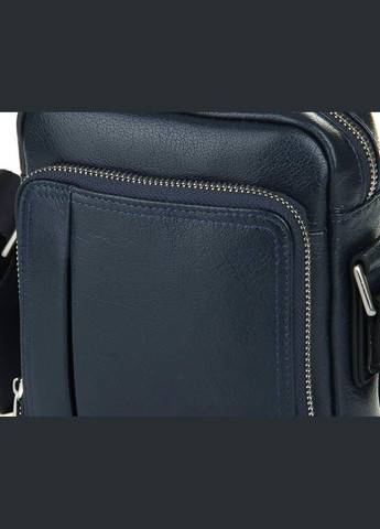 Чоловіча шкіряна сумка 3065-3 BLUE планшетка (барсетка) через плече розмір 15 × 17.5 × 6 см синя Luxon (314874122)