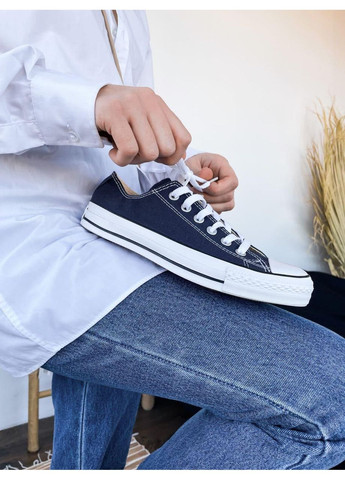 КЕДИ ЖІНОЧІ CONVERSE LOW NAVY BLUE КОНВЕРС No Brand білі демісезони (369389767)