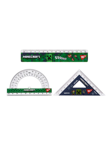 Набор линеек Minecraft 3предм. (линейка 15см) №370687 Yes (331158608)