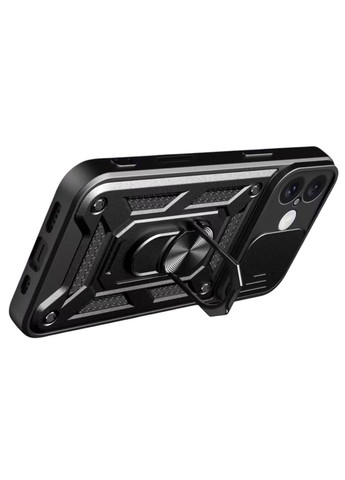 Чохол Shockproof для Apple iPhone 17 - протиударний, з підставкою і шторкою камери - Black Primo (369967418)