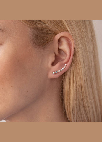 Срібні сережки - клаймбери Кульки 123221 Oniks (264644698)