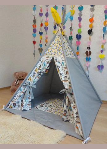 Детский домик Вигвам ( стеганный коврик ) - Веселые индейцы Купить вигвам Размер 115*115 No Brand (302087850)