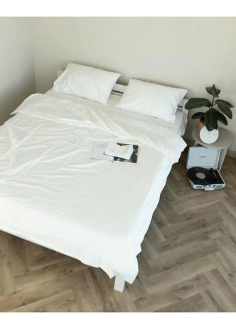 Постільна білизна двоспальна Home Сатин Люкс 20980 180х215 см біла DUSHKA (336327638)