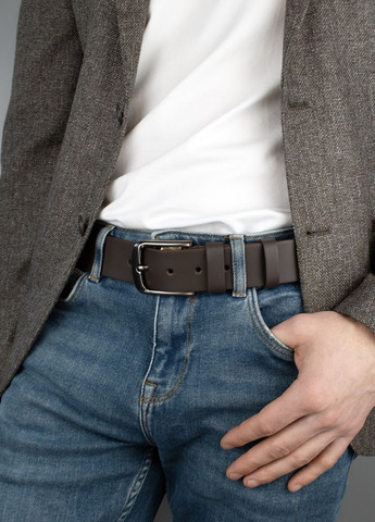 Чоловічий ремень під джинси шкіряний HC-4056 (125 см) темно-коричневий гладкий HandyCover (285742847)
