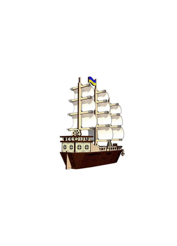 Деревянный конструктор "Парусный Корабль", 148 деталей 5х25х15 см Pazly (289460408)