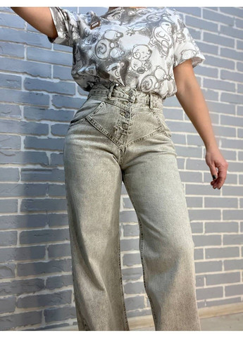 Джинси IT'S BASIC 2909 STRAIGXT кокетка на гудзиках прямі від стегна Its Basic - (304548506)