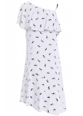 Білий кежуал сукня s18-12051-201 з відкритими плечима Finn Flare з малюнком