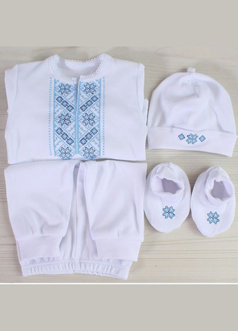 Набор для крещения с именной крестцой с голубой вышивкой, Крестильные наборы голубые, 18 56 No Brand (301033801)