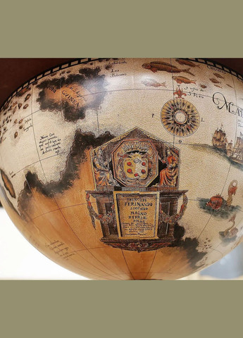 Красивый глобус бар напольный карта мира подарок мужу на годовщину | Диаметр сферы 33 см Handmade 33001W-R (345646807)