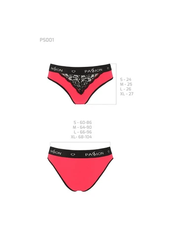 Трусики з широкою резинкою і мереживом PS001 PANTIES, red-black Passion (340274823)