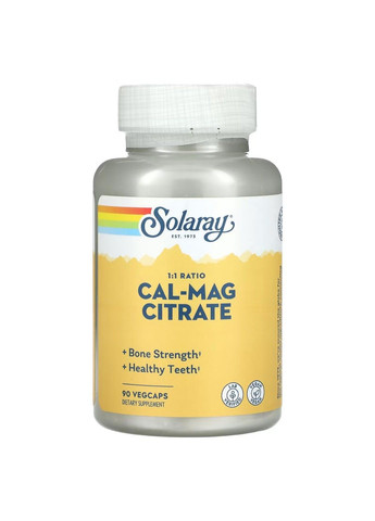 Кальций и Магний Цитрат Calcium & Magnesium Citrate – 90 вег.капсул Solaray (293246454)