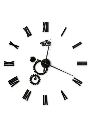 Самоклеючий годинник великий настінний 3D наклейка акрилова 92 см Механіка Чорний Ваша Світлість (366334721)