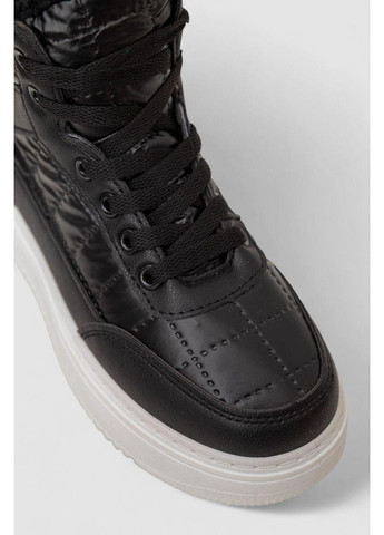 Кроссовки женские зимние на меху, 248RK03 No Brand чёрно-белые (367166338)