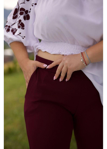 Костюм з блузою, з накатом, " ОРХІДЕЯ " мод ВДЖВ- 1031, білий+марсала, 56-58 No Brand (355469654)