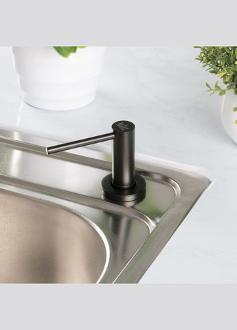 Комплект чорної мийки на кухню та змішувача з нержавіючої сталі NB-7048 Nett (336935153)