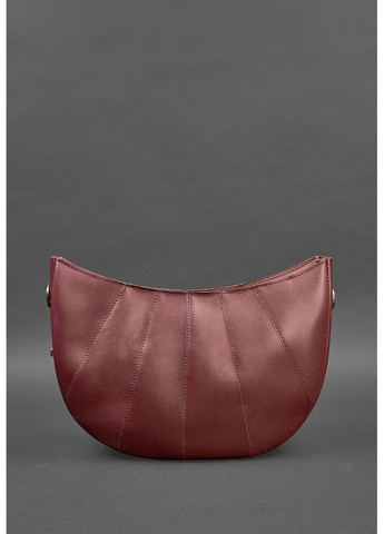 Шкіряна жіноча сумка Круасан Krast бордова BlankNote сумка бохо (348359316)