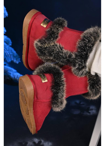 червоні натуральна замша No Brand Уггі жіночі зимові (361668620)